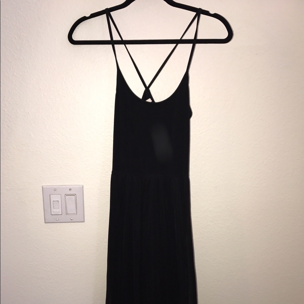 Full length black maxi dress